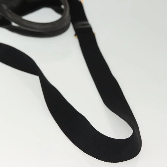 PRADA Canapa PM Hand Bag Canvas 2way Black Gold Auth - Picture 9 of 16